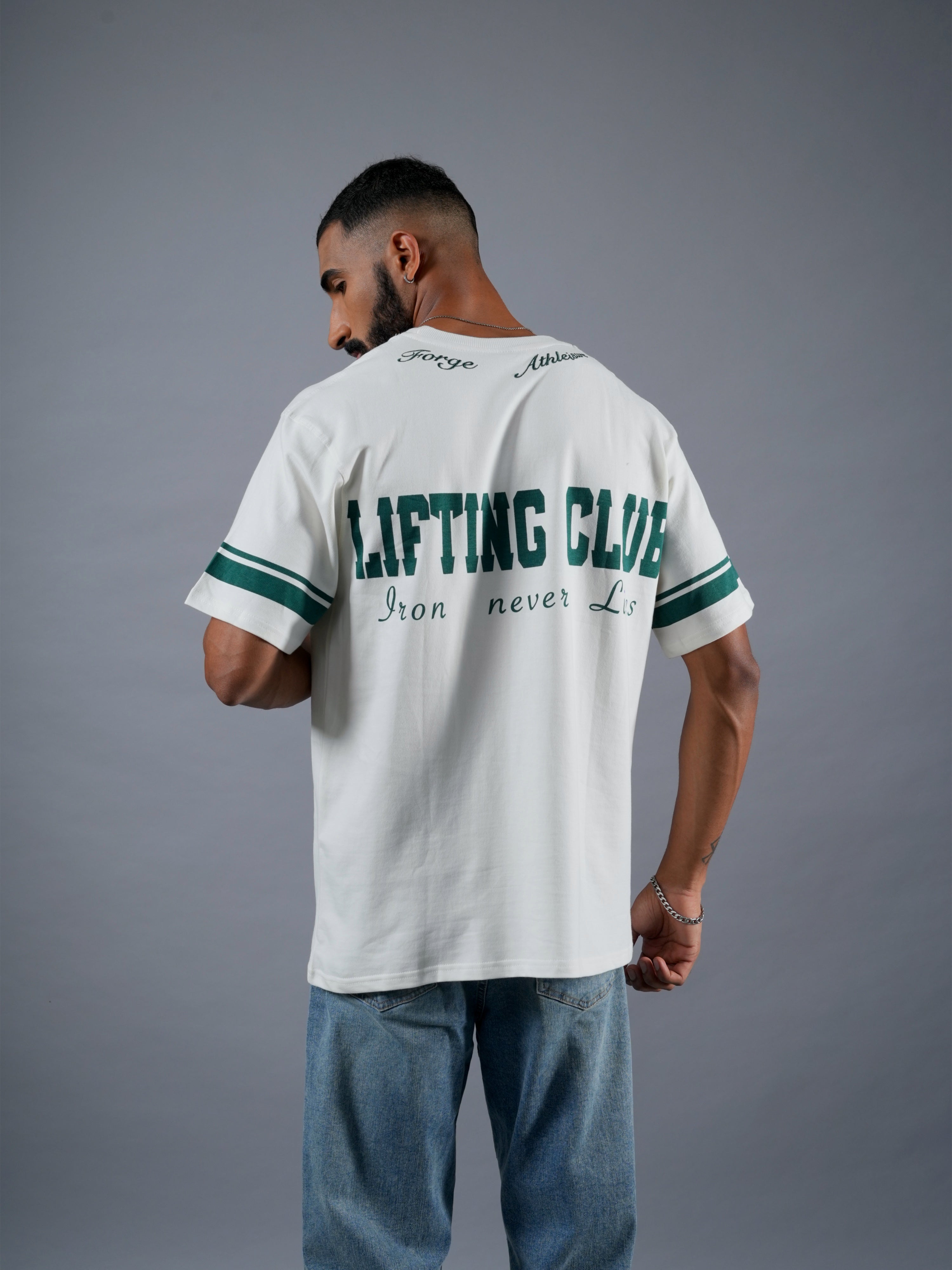 Lifting Club tee back graphic print close-up