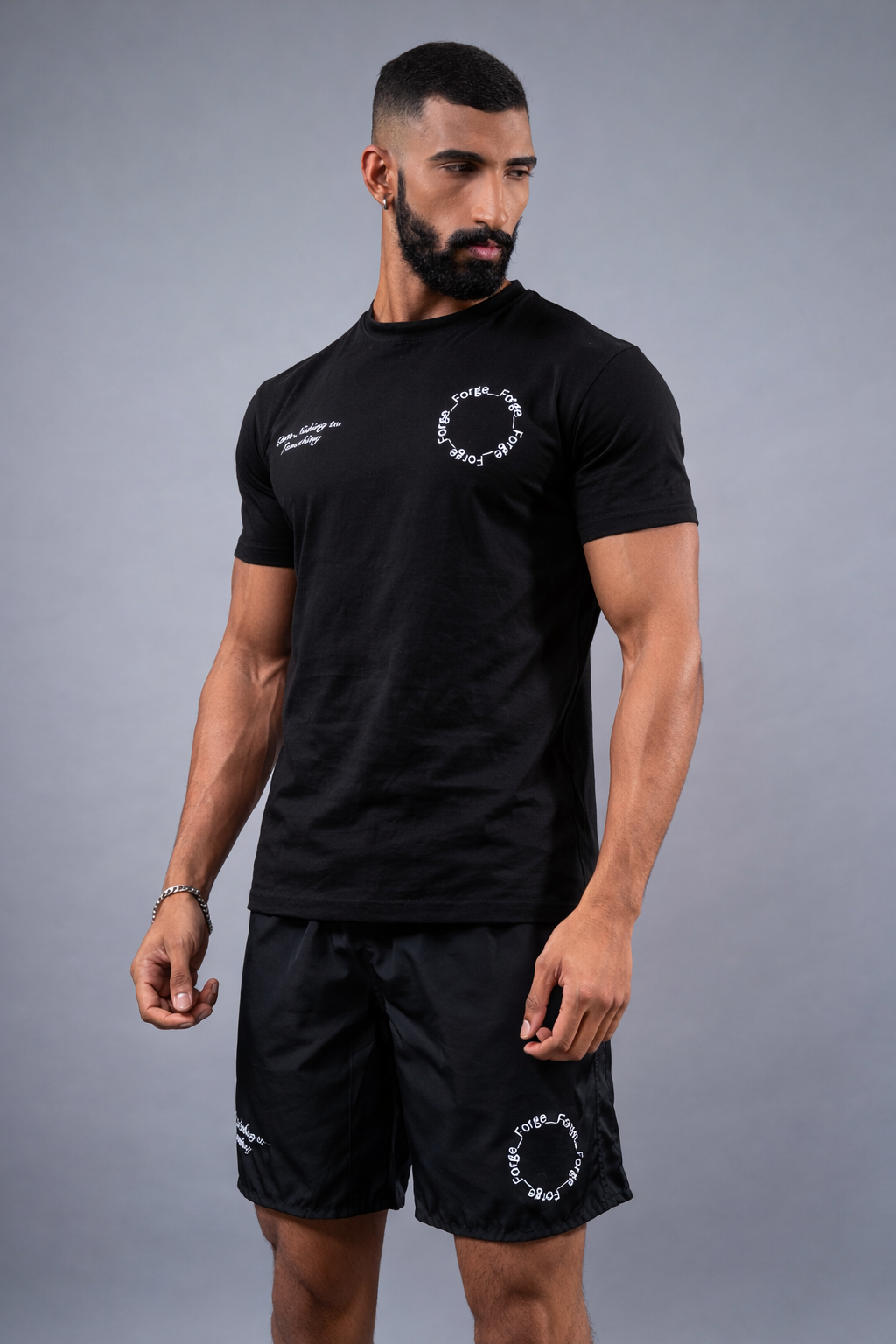 Man wearing Rebellion t-shirt gym workout outfit India