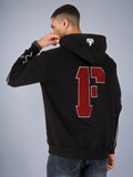 Men's black gym hoodie back view — Forge Core Hoodie