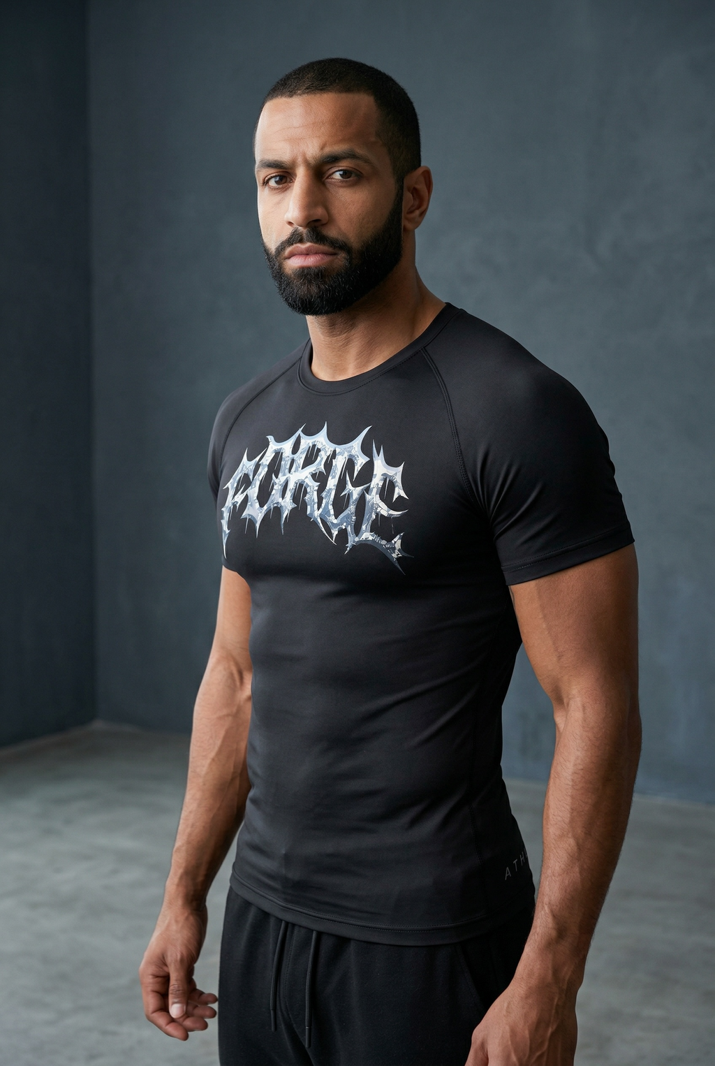 Athlete wearing Forge compression tee during weightlifting